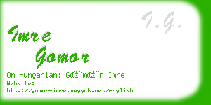 imre gomor business card